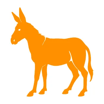 Samolepící dekorace SAMOLEPKA Osel 008 levá (06 - oranžová) NA AUTO, NÁLEPKA, FÓLIE, POLEP, TUNING, VLASTNÍ TEXT, TISK, AUTOSAMOLEPKY.cz, POLEPY, OBRÁZEK, LOGO, SAMOLEPKY