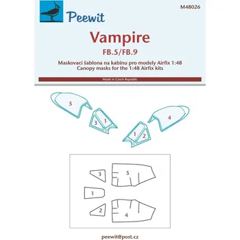 Plastikový model 1/48 Canopy mask Vampire FB.5/FB.9 (AIRF)