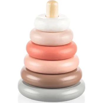 Zopa Dřevěné nasazovací kroužky Pink