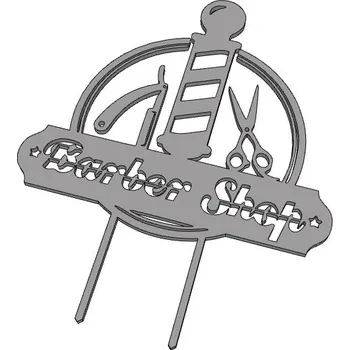 Barber shop - plastový zápich - Tmavě zlatá