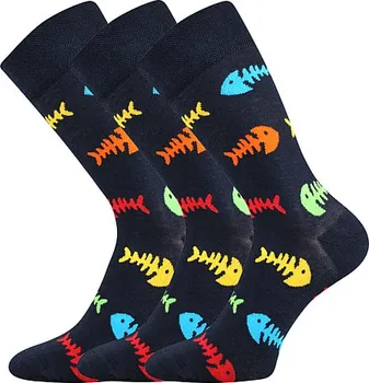 Pánské ponožky Lonka Twidor ponožky 3 páry ryby