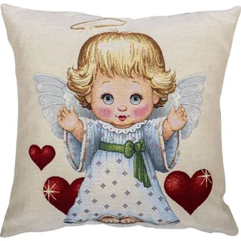 Dekorativní polštářek Dekorační polštář andílek se srdíčky, 45x45 cm