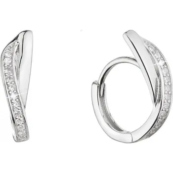 Náušnice Stříbrné náušnice se zirkony v bílé barvě 11443.1