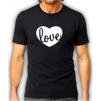 pánské tričko srdce love XXL Bílá