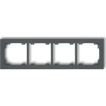 vypínač Rámeček čtyřnásobný, grafitový mat, DECO Karlik