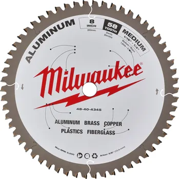 Pilový kotouč MILWAUKEE Pilový kotouč hliník 203x5/8x2,4x58