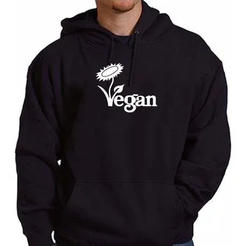 Pánská mikina mikina s kapucí VEGAN - Logo Černá XL