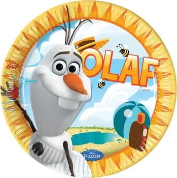 Party nádobí Olaf sněhulák party talíře 8 ks 23 cm