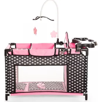 Doplněk pro panenku Bayer Design Multifunkční postýlka pro panenky růžová/černá