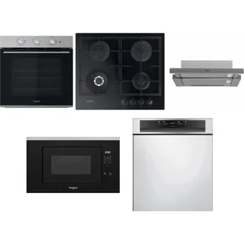 Set domácích spotřebičů WHIRLPOOL OMK38HU0X + WHIRLPOOL GOFL 629/NB1 + WHIRLPOOL AKR 749/1 IX + WHIRLPOOL WMF200G + WHIRLPOOL WBC 3C34 PF X