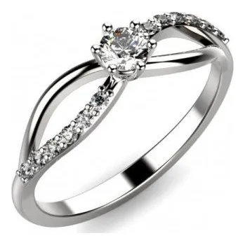 Prsten Zlatý prsten z bílého zlata se zirkony