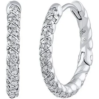 Náušnice Stříbrné náušnice kruhy Gianna s čirými Brilliance Zirconia - 18 mm ZT1014EW