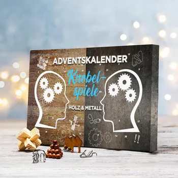 Hlavolam Hlavolamy adventní kalendář kov/dřevo 24 ks