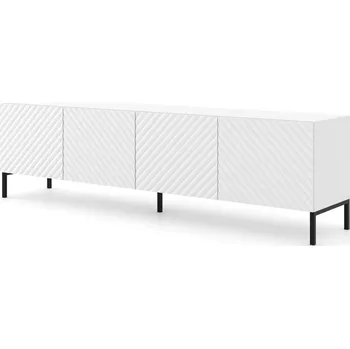 Televizní stolek ARTBm Tv stolek SURF 200 | 4D Provedení: Bílá mat / černé nohy