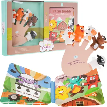 RKToys Gumový maňásek na prsty Zvířátka s knížkou 5 ks