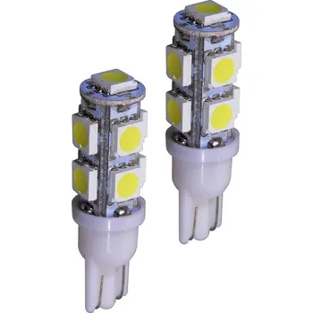 Autožárovka LED žárovka T10 12V 0,7W bílá (2 ks)
