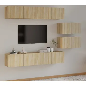 Obývací stěna vidaXL 6dílný set TV skříněk kompozitní dřevo [3114605] Barva: dub sonoma