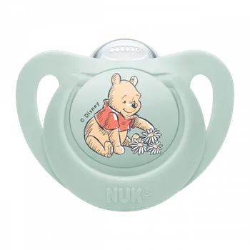dudlíky NUK Silikonové šidítko Star Disney Medvídek Pú Vel. 0-6 m Zelená