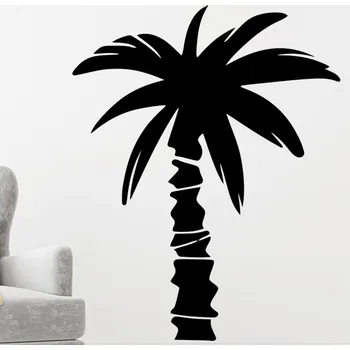 Samolepící dekorace Živá Zeď Samolepka na zeď Tropická palma Barva: černá
