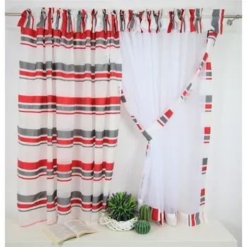 Hotová kusová záclona Elizabet červená 150cm x 400cm