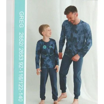 Chlapecké pyžamo Taro, dětské pyžamo 2652-Greg, dlouhý rukáv, tmavě modrá, vel. 98