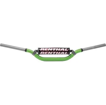 RENTHAL řídítka 1,1/8 CALA 28,6mm MX TWINWALL HANDLEBAR GREEN REED / WINDHAM PADDED, barva zelená s protektorem KAWASAKI KLX 450 rok 08-09