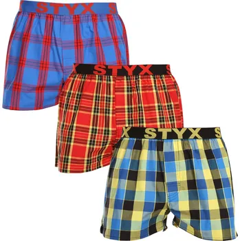 Trenýrky 3PACK pánské trenky Styx sportovní guma vícebarevné (3B11456) M Možnost vrácení zboží ZDARMA do 120 dnů!