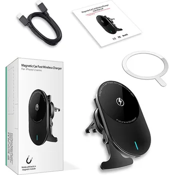 Držák do auta / MagSafe kompatibilní nabíječka - do ventilační mřížky - černý