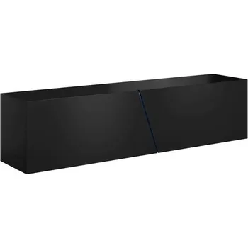 Televizní stolek SIMENA černá/černý lesk+LED