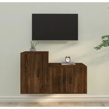 Obývací stěna vidaXL 2dílný set TV skříněk kompozitní dřevo [3188449] Barva: hnědý dub