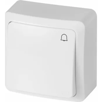vypínač Elektro-Plast BERG Normálně otevřený spínač, zvonek n/t 10AX IP20 bílý (3714-00)