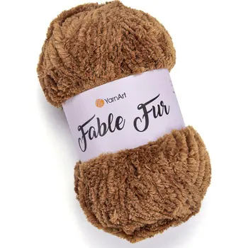 Příze Pletací příze YarnArt FABLE FUR 970 hnědá, efektní, 100g/100m