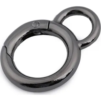 Karabina kulatá s očkem na kabelky O20 mm,780788, černý nikl