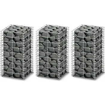 gabiony vidaXL Sada gabionů 3 ks pozinkovaný drát 25 x 25 x 50 cm [141044]