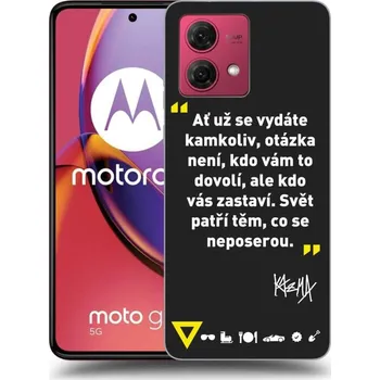 Pouzdro na mobilní telefon Picasee silikonový černý obal pro Motorola Moto G84 5G - Kazma - SVĚT PATŘÍ TĚM, CO SE NEPOSEROU