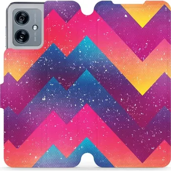Pouzdro na mobilní telefon Flipové pouzdro Mobiwear - Motorola Moto G54 5G / Moto G54 5G Power Edition - V110S Barevné klikyháky (Knížkové flip pouzdro, obal, kryt na mobil Motorola Moto G54 5G / Moto G54 5G Power Edition - V110S Barevné klikyháky, materiál Umělá kůže + TPU - ochra