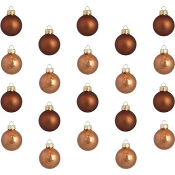 GLASSOR vánoční ozdoby 3 cm hnědé 20 ks