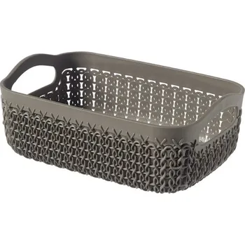 Úložný box Úložný košík - CURVER KNIT Rozměr: A6, Barva: hnědá