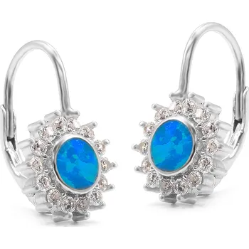 Náušnice NUBIS® Dámské stříbrné náušnice s opálem - NB-3923-OP05