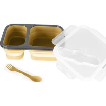 Svačinový box Zopa Silikonový svačinový box s příborem velký Mustard Yellow