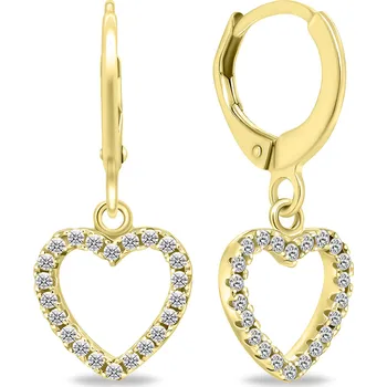 Náušnice Brilio Silver Pozlacené kruhové náušnice se srdíčky EA645Y + 2 měsíce na vrácení zboží