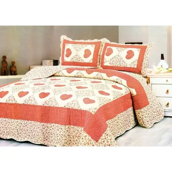 Přehoz na lůžko Přehoz na postel Srdičko červená 230x250