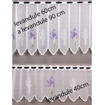Záclona Vitrážková záclona Levandule Velikost: výška 90 cm