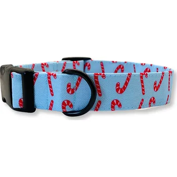Obojek pro psa PafDog® Obojek pro psy světle modrý s vánočními cukrátky Vyberte velikost: S