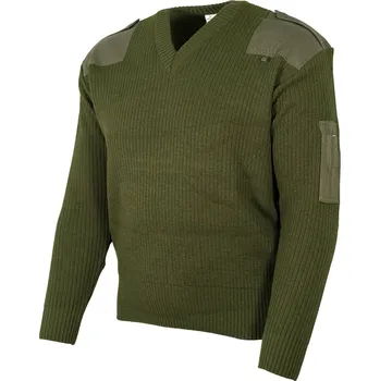 Armáda Italská Svetr ITALSKÝ výstřih do V vlněný ZELENÝ velikost: L