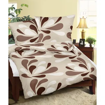 Povlečení Bavlněné povlečení Kapky bežové 140x200,70x90