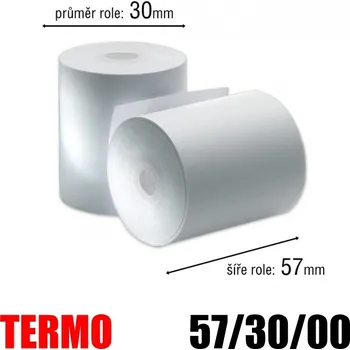 Papír pro tiskárny Pokladní kotouček TERMO 57/30mm/bez dutinky