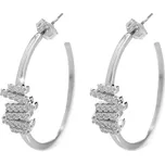 Stříbrné náušnice kruhy s Kubickými zirkony v pruzích Crystal (Stříbro 925/1000)