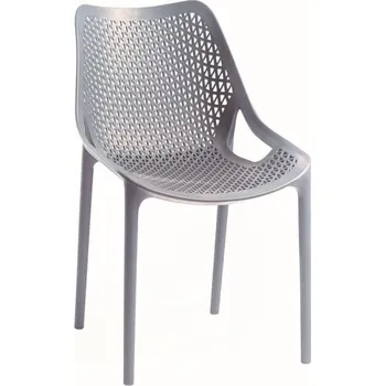 Plastové designové křeslo s děrovaným výpletem, zahrady / restaurace / sály, šedé