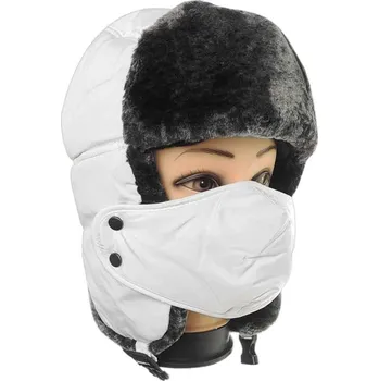 Čepice Ušánka bílá s ochranou JI1983 (beranice s chráničem tvář)